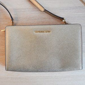 Michael Kors Gold Crossbody Satchel Purse Wallet